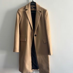 Zara Manteco camel wool pea coat
